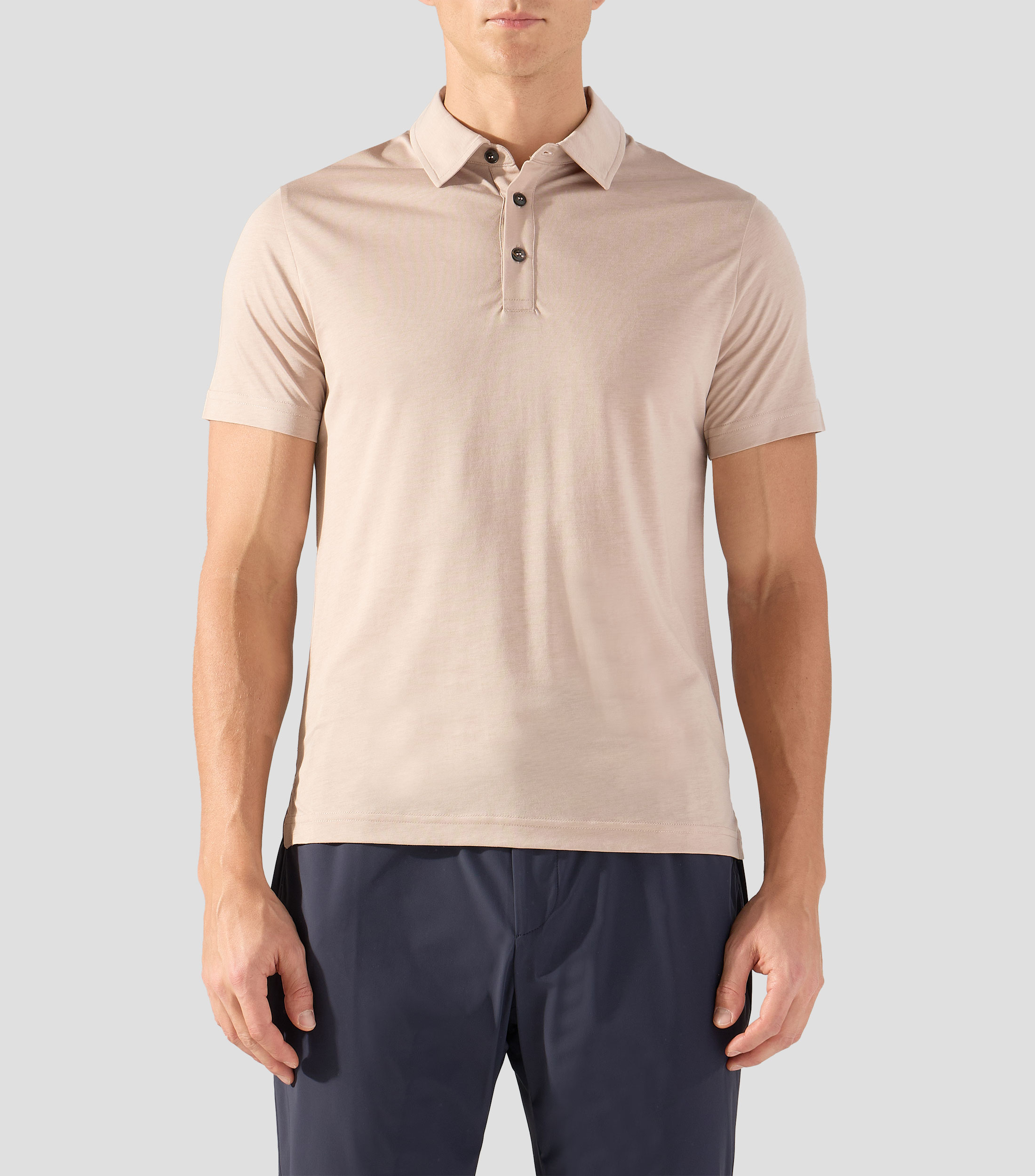 Playera tipo polo con manga corta lisa Hombre